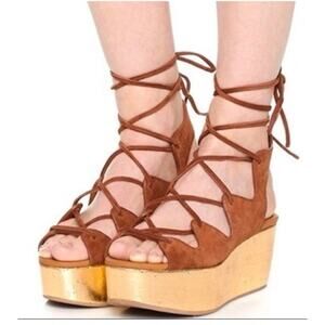 See by Chloe Sandal Liana Platform Honey Gum Wedge Lilly‎ 40 SB24200